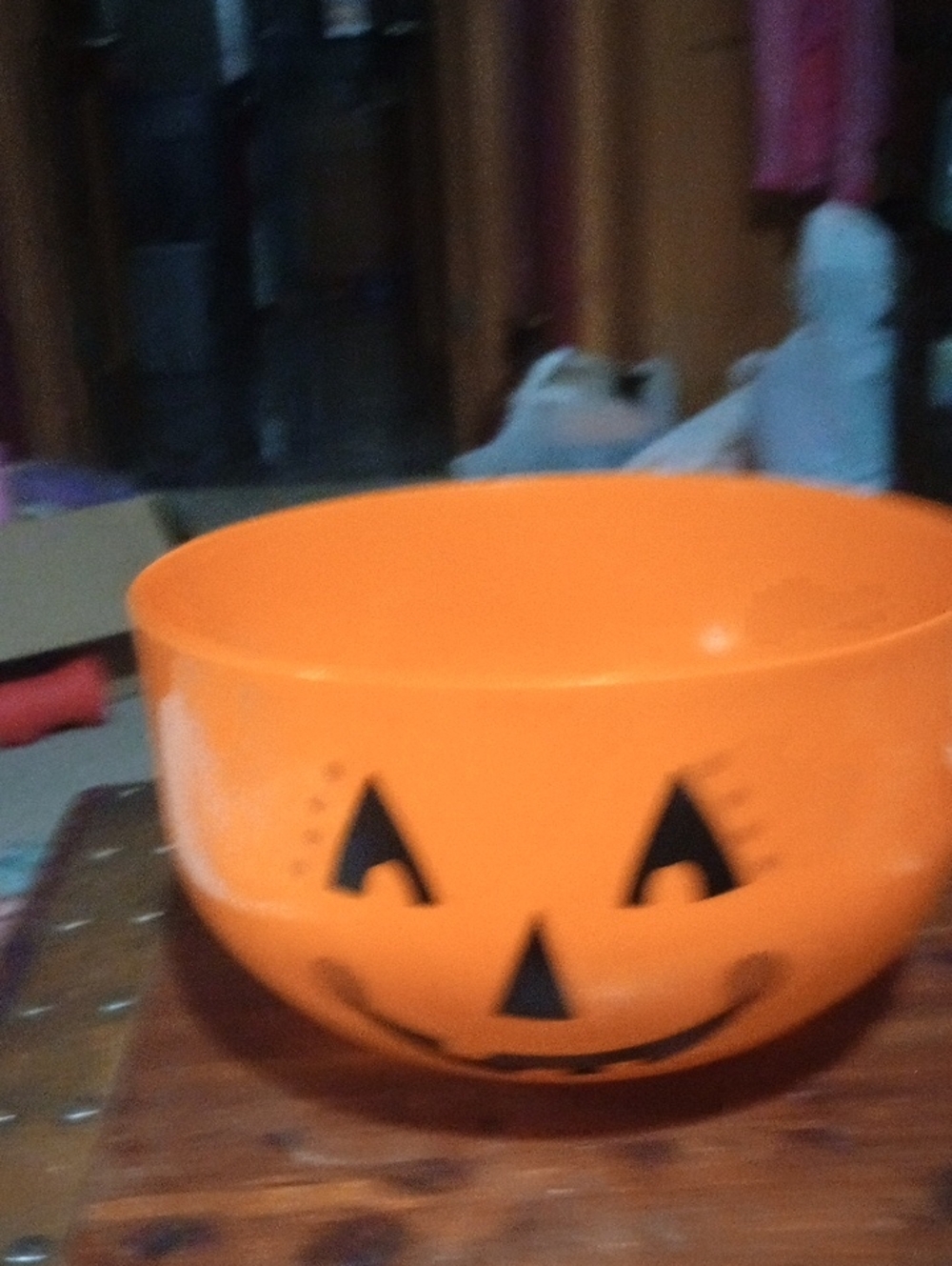 Orange Halloween Jack-O'-Lantern Candy Bowl - Unbranded